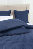 NNEDSZ 100% Premium Waffle Microfibre Quilt Cover Set (3Pcs) - Indigo - Queen