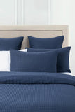 NNEDSZ 100% Premium Waffle Microfibre Quilt Cover Set (3Pcs) - Indigo - Queen