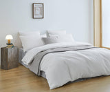 NNEDSZ 100% Cotton Checkered Waffle Pattern Quilt Cover Set - White - Queen