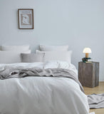 NNEDSZ 100% Cotton Checkered Waffle Pattern Quilt Cover Set - White - Queen