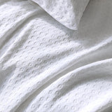 NNEDSZ 100% Premium Waffle Microfibre Quilt Cover Set (3Pcs) - White - Queen