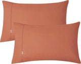 NNEDSZ Vintage Washed 100% Cotton Soft Breathable Sheet Set - Brick - Queen