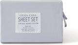 NNEDSZ Vintage Washed 100% Cotton Sheet Set with 2 Pillowcases - Silver - Queen Size