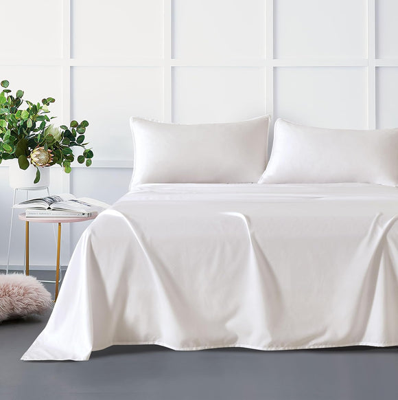 NNEDSZ Bamboo Microfibre Sheet Set - White - Queen