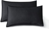NNEDSZ Vintage Washed Microfibre Sheet Set with 2 Pillowcases - Black - Queen