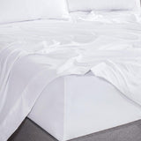 NNEDSZ Vintage Washed Microfibre Sheet Set with 2 Pillowcases - White - Queen