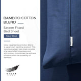 NNEDSZ Bamboo Cotton Blend All Season Bedding Set - Navy Blue - King Size