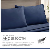 NNEDSZ Bamboo Cotton Blend All Season Bedding Set - Navy Blue - King Size