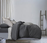 NNEDSZ 100% Jersey Cotton Quilt Cover Set - Black Marble - King