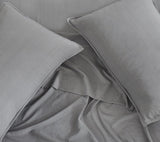 NNEDSZ Vintage Washed Microfibre Quilt Cover Set (3Pcs) - Grey - King Size