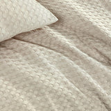 NNEDSZ 100% Premium Waffle Microfibre Quilt Cover Set (3Pcs) - Beige - King
