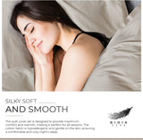NNEDSZ 100% (3Pcs) Cotton Vintage Washed Bed Quilt Cover Set - Natural - King Size