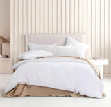 NNEDSZ Vintage Washed Microfibre Quilt Cover Set (3Pcs) - White - King Size