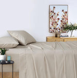 NNEDSZ Vintage Washed 100% Cotton Sheet Set with 2 Pillowcases - Natural - King Size