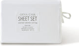 NNEDSZ Vintage Washed 100% Cotton Sheet Set with 2 Pillowcases - White - King Size