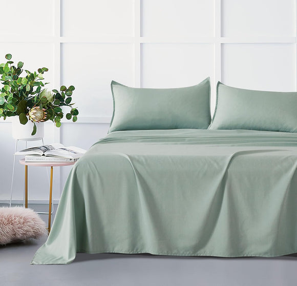NNEDSZ Bamboo Microfibre Sheet Set - Sage Green - King