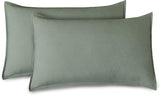 NNEDSZ Vintage Washed Microfibre Sheet Set with 2 Pillowcases - Khaki Green - King