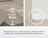 NNEDSZ Vintage Washed Microfibre Sheet Set with 2 Pillowcases - Linen - King