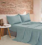 NNEDSZ Vintage Washed Microfibre Sheet Set with 2 Pillowcases - Seafoam - King