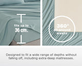 NNEDSZ Vintage Washed Microfibre Sheet Set with 2 Pillowcases - Seafoam - King