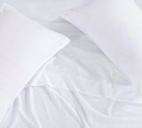 NNEDSZ Vintage Washed Microfibre Sheet Set with 2 Pillowcases - White - King