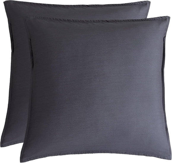 NNEDSZ Bamboo Microfibre European Pillowcase x2 (one pair) - Charcoal