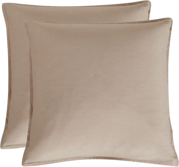 NNEDSZ Bamboo Microfibre European Pillowcase x2 (one pair) - Linen
