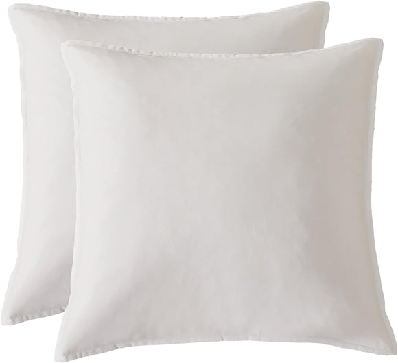 NNEDSZ Bamboo Microfibre European Pillowcase x2 (one pair) - White