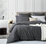 NNEDSZ Vintage Washed 100% Cotton European Pillowcase - Luxurious European Pillow Cover - Charcoal - 1 Pc