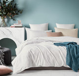 NNEDSZ Vintage Washed 100% Cotton European Pillowcase - Luxurious European Pillow Cover - White - 1 Pc