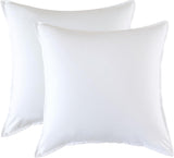 NNEDSZ Vintage Washed Microfibre European Pillowcases - Set of 2 Luxurious European Pillow Covers - White