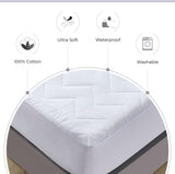 NNEDSZ 100% Ultra-Soft Cotton Quilted Anti-Microbial Mattress Cover Protector - King Single Size