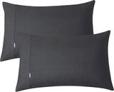 NNEDSZ Vintage Washed 100% Cotton Sheet Set with 2 Pillowcases - Charcol - King Single