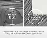 NNEDSZ Vintage Washed Microfibre Sheet Set with 1 Pillowcase - Grey - King Single