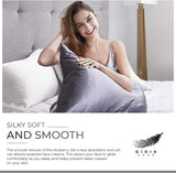 NNEDSZ Luxury Pillowcase - 100% Pure Mulberry Silk on Both Sides - Charcoal