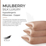 NNEDSZ Luxury Pillowcase - 100% Pure Mulberry Silk on Both Sides - Copper