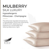 NNEDSZ Luxury Pillowcase - 100% Pure Mulberry Silk on Both Sides - Champagne