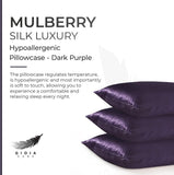 NNEDSZ Luxury Pillowcase - 100% Pure Mulberry Silk on Both Sides - Dark Purple