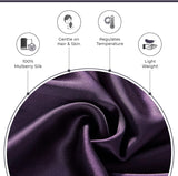 NNEDSZ Luxury Pillowcase - 100% Pure Mulberry Silk on Both Sides - Dark Purple