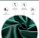 NNEDSZ Luxury Pillowcase - 100% Pure Mulberry Silk on Both Sides - Emerald Green