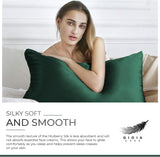 NNEDSZ Luxury Pillowcase - 100% Pure Mulberry Silk on Both Sides - Emerald Green