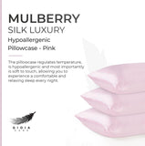 NNEDSZ Luxury Pillowcase - 100% Pure Mulberry Silk on Both Sides - Pink