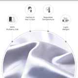 NNEDSZ Luxury Pillowcase - 100% Pure Mulberry Silk on Both Sides - Silver
