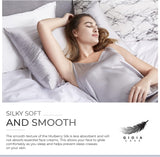 NNEDSZ Luxury Pillowcase - 100% Pure Mulberry Silk on Both Sides - Silver