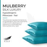 NNEDSZ Luxury Pillowcase - 100% Pure Mulberry Silk on Both Sides - Teal