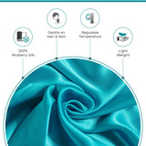 NNEDSZ Luxury Pillowcase - 100% Pure Mulberry Silk on Both Sides - Teal