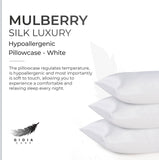 NNEDSZ Luxury Pillowcase - 100% Pure Mulberry Silk on Both Sides - White