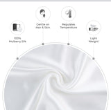 NNEDSZ Luxury Pillowcase - 100% Pure Mulberry Silk on Both Sides - White