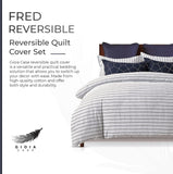 NNEDSZ 100% Cotton Fred Reversible Printed Quilt Cover Set - Super King Size