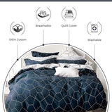 NNEDSZ 100% Cotton Fred Reversible Printed Quilt Cover Set - Super King Size